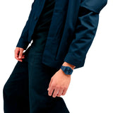 D1 Milano Ultra Thin Midnight Dial Blue Steel Strap Watch for Men- D1-UTBJ21