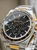 Maserati Velocità Chronograph Black Dial Two Tone Steel Strap Watch for Men - R8873652003