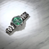 Maserati Competizione Chronograph Green Dial Silver Steel Strap Watch for Men - R8853100044