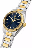 Maserati Velocità Date Blue Dial Two Tone Steel Strap Watch for Men - R8853152001