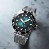 Tissot Seastar 1000 Powermatic 80 Automatic Green Dial Silver Mesh Strap Watch for Men - T120.407.11.091.00
