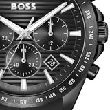 Hugo Boss Strike Chronograph Black Dial Black Rubber Strap Watch for Men - 1514289