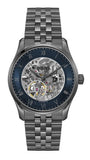 Hugo Boss Principle Skeleton Blue Dial Grey Steel Strap Watch for Men - 1514254