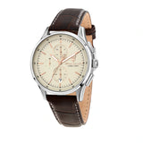 Maserati Sorpasso Chronograph White Dial Brown Leather Strap Watch for Men - R8871624010