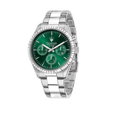 Maserati Competizione Chronograph Green Dial Silver Steel Strap Watch for Men - R8853100044
