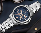 Maserati Successo Chronograph Blue Dial Silver Steel Strap Watch for Men - R8873621037