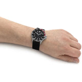 Emporio Armani Diver Black Dial Black Silicon Strap Watch for Men - AR11341