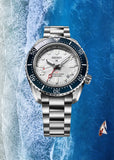 Seiko Prospex 1968 Heritage Diver's GMT 60th Anniversary White Dial Silver Steel Strap Watch for Men - SPB519J1