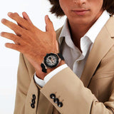 Maserati Stile Skeleton Chronograph Black Dial Black Silicone Strap Watch for Men - R8871642003