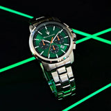 Maserati Successo Chronograph Green Dial Silver Steel Strap Watch for Men - R8873621043