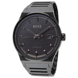 Hugo Boss Candor Automatic Black Dial Black Steel Strap Watch for Men - 1514120
