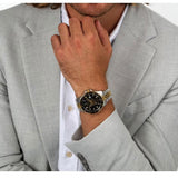Maserati SFIDA Black Dial Two Tone Steel Strap Watch for Men - R8853140009