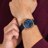 Emporio Armani Luigi Blue Dial Blue Leather Strap Watch for Men - AR11135