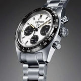 Seiko Prospex Speedtimer Solar Chronograph White Dial Silver Steel Strap Watch for Men - SSC813