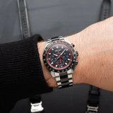 Seiko Prospex Speedtimer Solar Chronograph Datsun 240Z Collaboration Limited Edition Black Dial Two Tone Steel Strap Watch for Men - SSC957