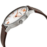 Emporio Armani Kappa Silver Dial Brown Leather Strap Watch for Men - AR11173
