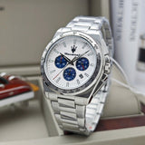 Maserati Velocità Chronograph White Dial Silver Steel Strap Watch for Men - R8873652007