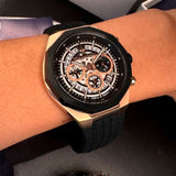Maserati Stile Skeleton Chronograph Black Dial Black Silicone Strap Watch for Men - R8871642003