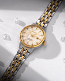 Seiko Presage Cocktail Time Automatic Diamonds White Dial Two Tone Steel Strap Watch for Women - SRE010J1