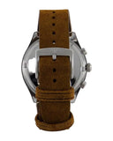Emporio Armani Zeta Chronograph Gray Dial Brown Leather Strap Watch for Men - AR11080