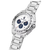 Maserati Velocità Chronograph White Dial Silver Steel Strap Watch for Men - R8873652007