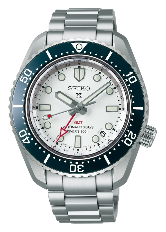 Seiko Prospex 1968 Heritage Diver's GMT 60th Anniversary White Dial Silver Steel Strap Watch for Men - SPB519J1
