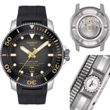 Tissot Seastar 2000 Professional Powermatic 80 Black Dial Black Rubber Strap Watch for Men - T120.607.17.441.01
