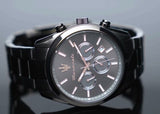 Maserati Attrazione Chronograph Black Dial Black Steel Strap Watch for Men - R8853151001