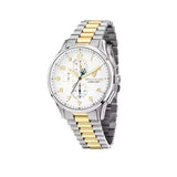 Maserati Sorpasso Chronograph White Dial Two Tone Steel Strap Watch for Men - R8873624003