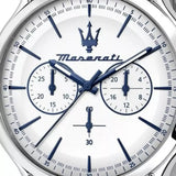 Maserati Epoca Chronograph White Dial Silver Steel Strap Watch for Men - R8873618034