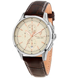 Maserati Sorpasso Chronograph White Dial Brown Leather Strap Watch for Men - R8871624010