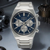 Seiko Conceptual Chronograph Blue Dial Silver Steel Strap Watch for Men- SSB453P1