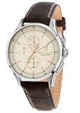 Maserati Sorpasso Chronograph White Dial Brown Leather Strap Watch for Men - R8871624010