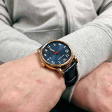 Emporio Armani Luigi Blue Dial Blue Leather Strap Watch for Men - AR11135