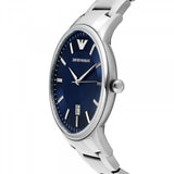 Emporio Armani Renato Blue Dial Silver Steel Strap Watch for Men - AR11180