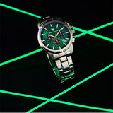 Maserati Successo Chronograph Green Dial Silver Steel Strap Watch for Men - R8873621043