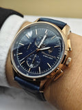 Maserati Sorpasso Chronograph Blue Dial Blue Leather Strap Watch for Men - R8871624009