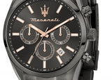 Maserati Attrazione Chronograph Black Dial Black Steel Strap Watch for Men - R8853151001