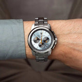Maserati Successo Chronograph Ice Blue Dial Silver Steel Strap Watch for Men - R8873621044