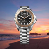 Seiko Prospex Polygonal Sea Diver Automatic Black Dial Silver Steel Strap Watch for Men - SPB485J1