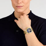 Maserati Velocità Chronograph Blue Dial Gold Steel Strap Watch for Men - R8873652002