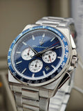 Maserati Velocità Chronograph Blue Dial Silver Steel Strap Watch for Men - R8873652005