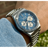 Seiko Conceptual Chronograph Blue Dial Silver Steel Strap Watch for Men- SSB453P1