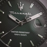 Maserati Competizione Green Dial Silver Steel Strap Watch for Men - R8853100038