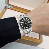 Citizen Tsuyosa 60 Automatic Black Dial Silver Steel Strap Watch for Men - NK0020-55E