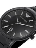 Emporio Armani Renato Black Dial Black Steel Strap Watch for Men - AR11184