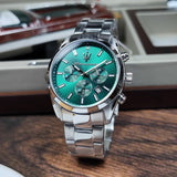 Maserati Attrazione Chronograph Green Dial Silver Steel Strap Watch for Men - R8853151011