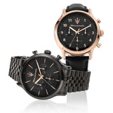 Maserati Epoca Limited Edition Chronograph Black Dial Black Leather Strap Watch for Men - R8871618015