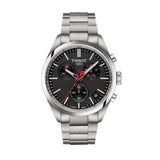 Tissot PR 100 Vuelta Chronograph Black Dial Silver Steel Strap Watch for Men - T150.417.11.051.01