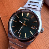 Seiko Conceptual Green Dial Silver Steel Strap Watch for Men - SUR601P1